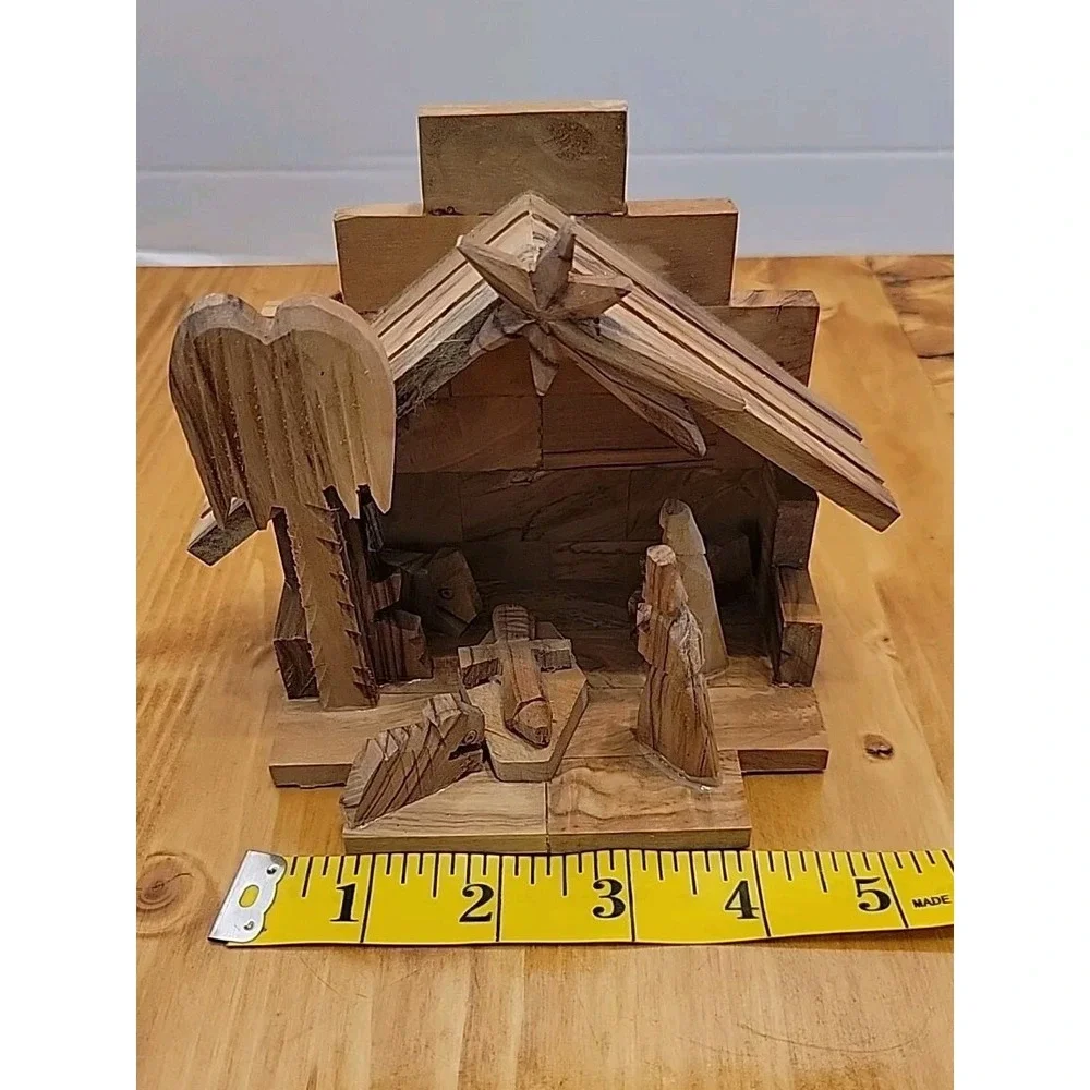 Hand Carved Olive Wood Nativity Scene‎ From The Holy Land Christmas Decor